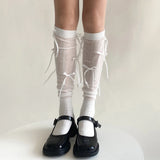 Yidouxian Women¡¯s Y2K Over Knee Cute 3D Bow Ribbed Thigh High Socks Indoor Outdoor Long Boot Socks for Spring Fall Winter