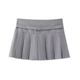 Yidouxian Shorts Skirts for Women, With Belt,Side Zipper, Mid Waist, Female Skort,Fashion