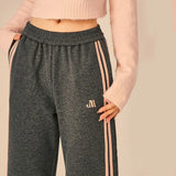 Yidouxian Women Bow Casual Pants Fashion Korean Streetwear Stripe Loose Wide Leg Pants Spring All Match Female Straight Trousers New