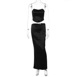 Yidouxian 2 Piece Sets Women Outfit Corset Top And Maxi Skirt Sets Sexy Birthday Party Night Club Outfits New In Matching Sets