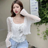 Yidouxian Shirt Korean Summer Cardigan Sunscreen Casual Long Sleeves Short Shirts Sun Protection Clothing