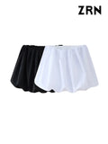 Yidouxian ZRN-Women's Balloon Mini Skirt, Mid Elastic Waist, Voluminous Hem, Female Skirts, Fashion