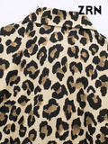 Yidouxian Sleeve Leopard Shirts for Women, Button-up Blouses, Animal Print, Chic Tops, Female Fashion