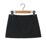Yidouxian Y2K Low Waist Mini Skirt With Short Lining Women Gray Black Summer A Line Skirts Party