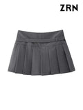 Yidouxian Shorts Skirts for Women, With Belt,Side Zipper, Mid Waist, Female Skort,Fashion