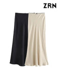 Yidouxian ZRN-Women's  Midi Skirt With Bow, Lace, Mid Waist, Elastic Waistband, Female Skirts, Chic Fashion