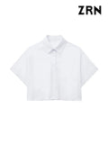 Yidouxian ZRN-Women's Semi Sheer Oversized Blouses, Short Sleeve, Front Button, Female Shirts, Chic Tops, Fashion