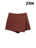 Yidouxian Shorts Skirts for Women, High Waist, Side Zipper, Female Skort, Chic Fashion