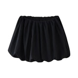 Yidouxian ZRN-Women's Balloon Mini Skirt, Mid Elastic Waist, Voluminous Hem, Female Skirts, Fashion