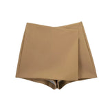 Yidouxian Shorts Skirts for Women, High Waist, Side Zipper, Female Skort, Chic Fashion