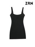 Yidouxian ZRN-Women's Fitted Mini Dress, O Neck Straps, Back Zipper, With Lining, Female Dresses, Fashion