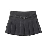 Yidouxian Shorts Skirts for Women, With Belt,Side Zipper, Mid Waist, Female Skort,Fashion