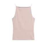 Yidouxian ZRN-Women's Halter Tank Tops, Sleeveless Vest, Thin Straps, Female Camis, Solid Color, Fashion