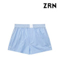 Yidouxian Patchwork Shorts for Women, Side Pockets, Vintage, Mid Elastic Waist, Split Hems, Female Short Pants, Fashion