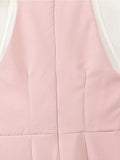 Yidouxian New Fashion Women Sexy Sleeveless V Neck Pink Tank Dress Hem Slits Office Ladies Elegant Dresses