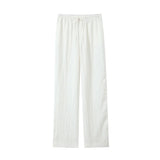 Yidouxian ZRN-Women's Flowy Straight Pants With Pockets, High Elastic Waist, Drawstring, Female Trousers, Fashion