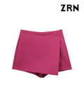 Yidouxian Shorts Skirts for Women, High Waist, Side Zipper, Female Skort, Chic Fashion