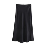 Yidouxian ZRN-Women's  Midi Skirt With Bow, Lace, Mid Waist, Elastic Waistband, Female Skirts, Chic Fashion