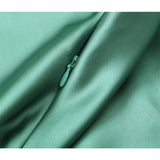 Yidouxian New Women Green Satin Midi Spaghetti Strap Sexy Dresses Chic Backless V Neck Female Party Vestidos