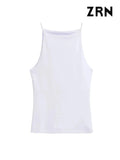 Yidouxian ZRN-Women's Halter Tank Tops, Sleeveless Vest, Thin Straps, Female Camis, Solid Color, Fashion