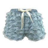 Yidouxian Women's Kawaii Y2K Summer Casual Shorts Ruffled Floral Lace Elastic Waist Short Pants for Beach Nightclub Streetwear