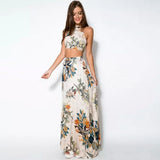 Yidouxian Piece Set of Women's Neck Hanging Long Dress Bra and Floor Sweeping Long Dress Sexy and Fashionable Dress