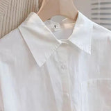 Yidouxian Women Korean White Shirts Elegant Female Streetwear Loose Long Sleeve Blouse Casual Student All Match Shirt Spring New