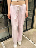 Yidouxian Women's Casual Y2K Cleanfit Striped Pants Drawstring Elastic Low Waist Striped Loose Aesthetic Trousers Streetwear