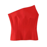 Yidouxian ZRN-Women's Asymmetrical Bustier Tops, Sexy Backless, Side Zipper, Female Camis, Fashion