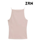 Yidouxian ZRN-Women's Halter Tank Tops, Sleeveless Vest, Thin Straps, Female Camis, Solid Color, Fashion