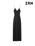 Yidouxian Party Midi Dress for Women, Thin Straps, Backless, Female Dresses, Sexy Fashion