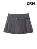 Yidouxian Shorts Skirts for Women, With Belt,Side Zipper, Mid Waist, Female Skort,Fashion