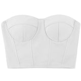 Yidouxian Womens Vintage Sexy Xshape Corset Skinny Tube Tops Strapless Solid Color Boned Bustier Stretchy Bandeau Crop Tops