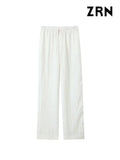 Yidouxian ZRN-Women's Flowy Straight Pants With Pockets, High Elastic Waist, Drawstring, Female Trousers, Fashion