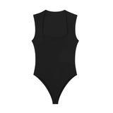 Yidouxian Bodysuits for Women, Sexy Fashion, Square Neck, Sleeveless, Snap-Button, Female Playsuits, Mujer