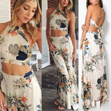 Yidouxian Piece Set of Women's Neck Hanging Long Dress Bra and Floor Sweeping Long Dress Sexy and Fashionable Dress