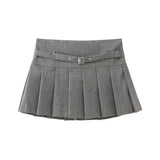 Yidouxian Shorts Skirts for Women, With Belt,Side Zipper, Mid Waist, Female Skort,Fashion