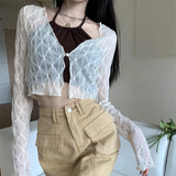 Yidouxian Shirt Women Solid Chic Slim Fit Sweet Lace Thin Blouse Korean Fashion All Match Long Sleeve Tops Ladies Summer New