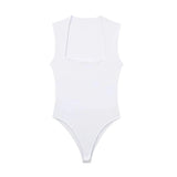 Yidouxian Bodysuits for Women, Sexy Fashion, Square Neck, Sleeveless, Snap-Button, Female Playsuits, Mujer