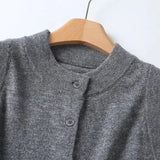 Yidouxian Spring 2024 Women French Gray Blended Knit Vest O Neck Single Breasted Ladies Casual Waistcoat Tops High Quality