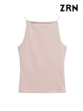 Yidouxian ZRN-Women's Halter Tank Tops, Sleeveless Vest, Thin Straps, Female Camis, Solid Color, Fashion