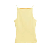 Yidouxian ZRN-Women's Halter Tank Tops, Sleeveless Vest, Thin Straps, Female Camis, Solid Color, Fashion