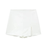 Yidouxian ZRN-Women's Front Slit Shorts Skirts With Side Zipper, High Waist, Female Skort,Fashion