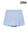 Yidouxian ZRN-Women's Front Slit Shorts Skirts With Side Zipper, High Waist, Female Skort,Fashion