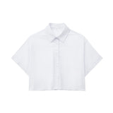 Yidouxian ZRN-Women's Semi Sheer Oversized Blouses, Short Sleeve, Front Button, Female Shirts, Chic Tops, Fashion