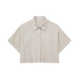 Yidouxian ZRN-Women's Semi Sheer Oversized Blouses, Short Sleeve, Front Button, Female Shirts, Chic Tops, Fashion