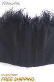 Yidouxian Feather Corset Top Women Elegant Tube Top Chic Lady Fashion Crop Tops with Black Feathers Clubwear Party Prom Clothing