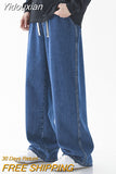 Yidouxian Summer Loose Straight Jeans Men 2023 New Jean Pants for boy Casual Baggy Men's Women's jeans Neutral Denim Trousers