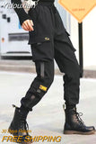 Yidouxian Women Elastic Waist Loose Streetwear Cargo Pants Female Fashion Ankle-length Jogging Trousers Ladies Plus Szie Casual Pants
