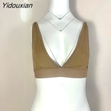 Yidouxian Tank Top Knitting Crop Tops Women Summer Camis Backless Camisole Fashion Casual Tube Top Female Sleeveless Cropped Vest